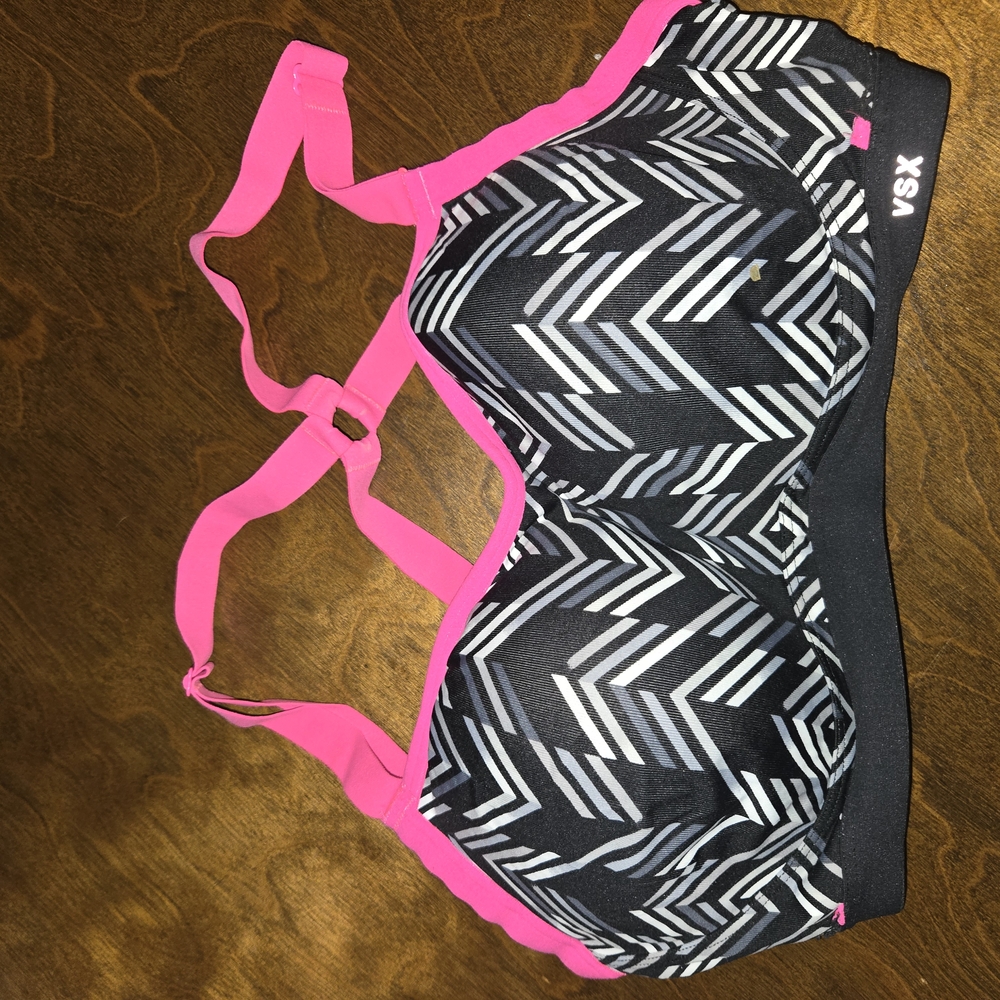 VSX Pink and Black Sports Bra